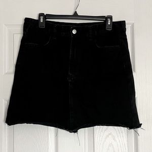Black Denim Mini Skirt